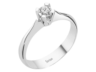 Weißgold Solitärring mit 1 rund geschliffenem Diamanten – 0,22 ct