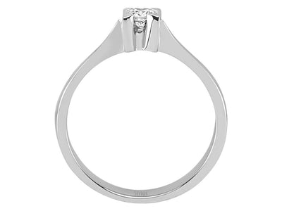 Weißgold Solitärring mit 1 rund geschliffenem Diamanten – 0,14 ct