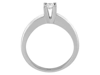 Weißgold Solitärring mit 1 rund geschliffenem Diamanten – 0,13 ct