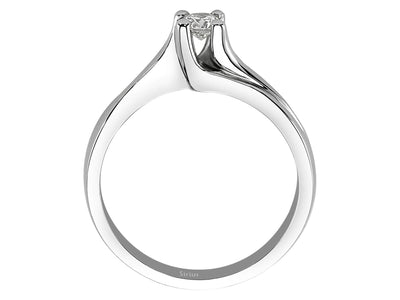 Weißgold Solitärring mit 1 rund geschliffenem Diamanten – 0,18 ct