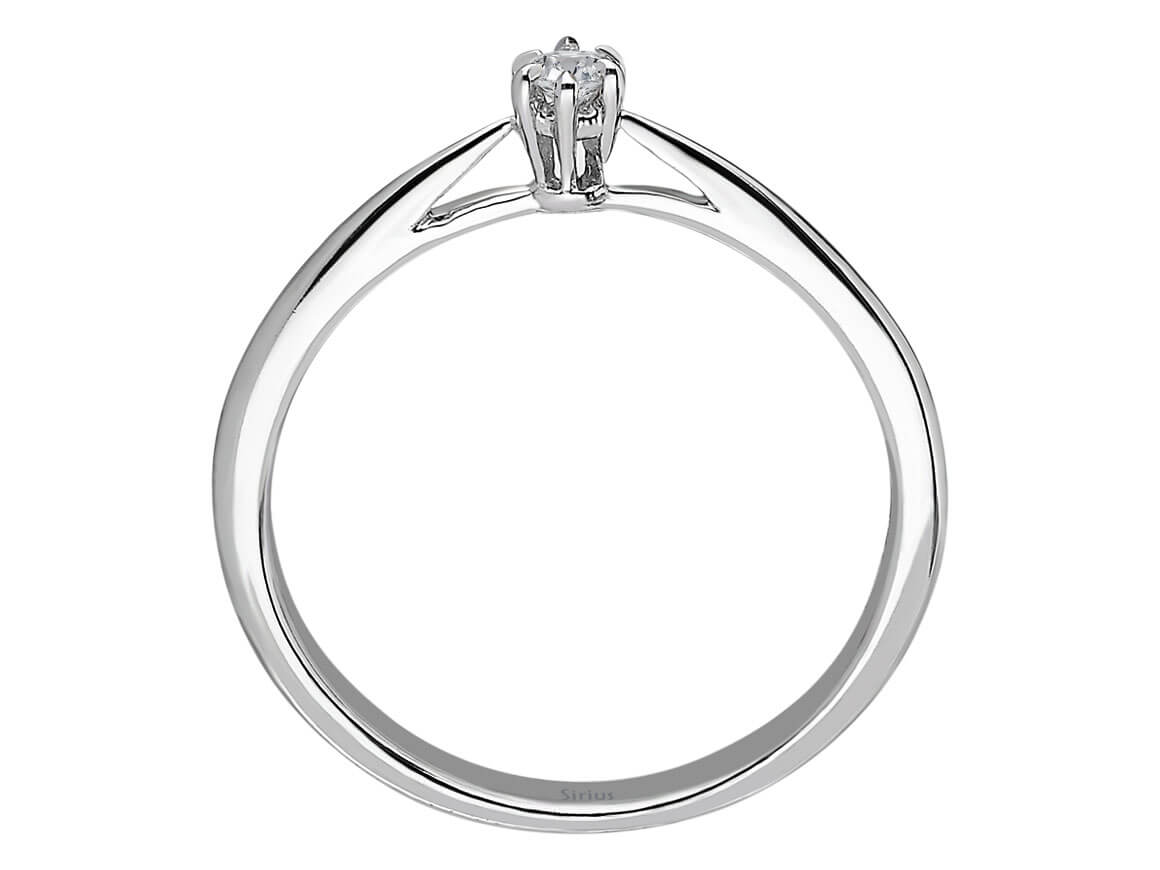Weißgold Solitärring mit 1 rund geschliffenem Diamanten – 0,05 ct