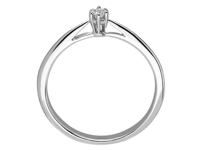 Weißgold Solitärring mit 1 rund geschliffenem Diamanten – 0,05 ct