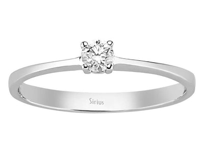 Weißgold Solitärring mit 1 rund geschliffenem Diamanten – 0,15 ct