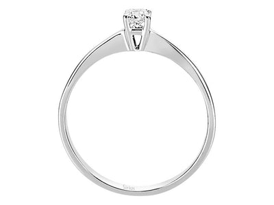 Weißgold Solitärring mit 1 rund geschliffenem Diamanten – 0,15 ct