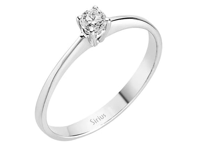 Weißgold Solitärring mit 1 rund geschliffenem Diamanten – 0,15 ct