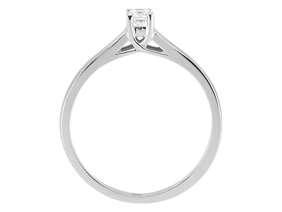 Weißgold Solitärring mit 1 rund geschliffenem Diamanten – 0,12 ct
