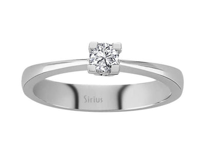 Weißgold Solitärring mit 1 rund geschliffenem Diamanten – 0,15 ct