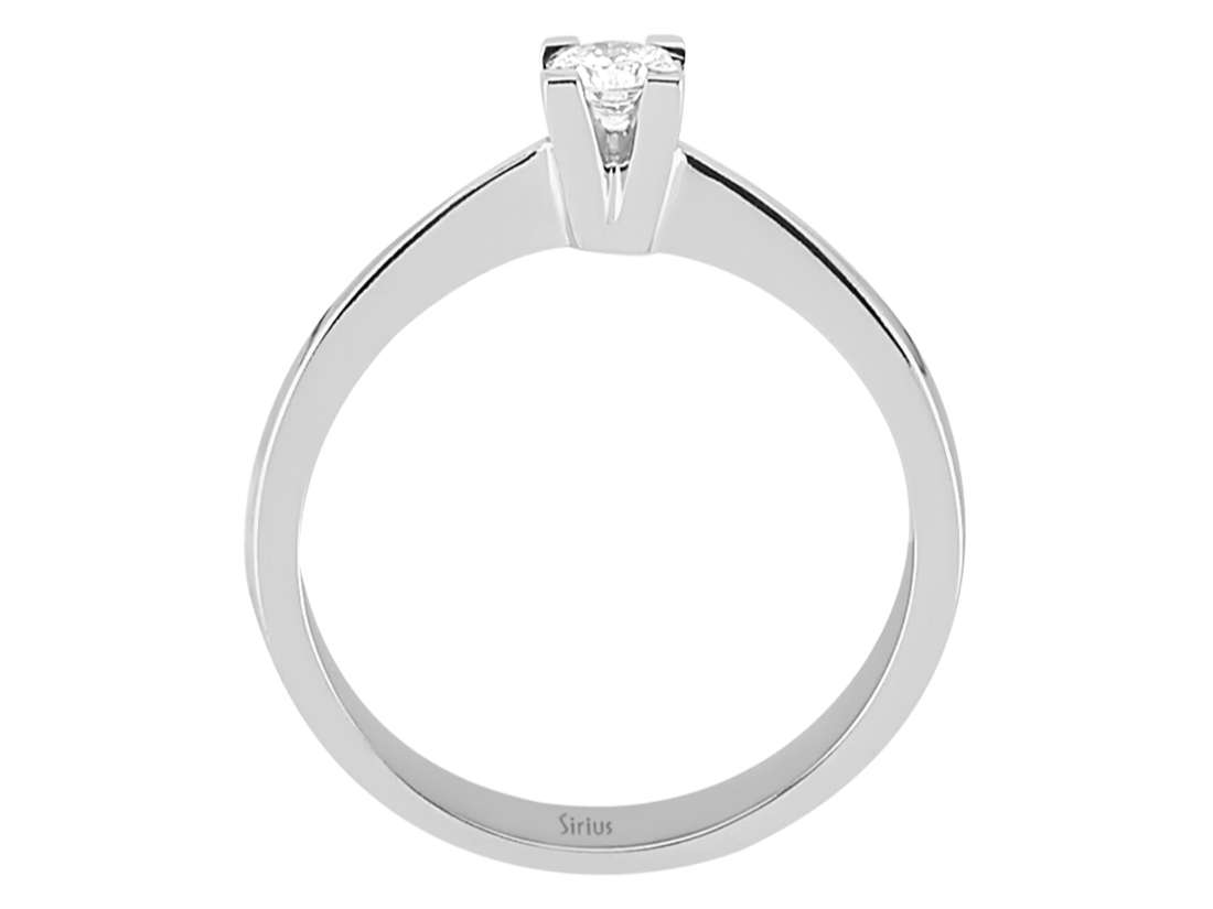 Weißgold Solitärring mit 1 rund geschliffenem Diamanten – 0,15 ct