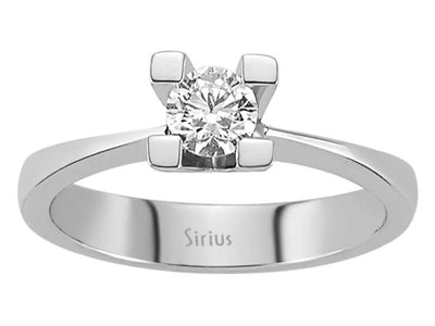 Klassischer Weißgold-Ring mit 0,35 Karat Labor-Diamant