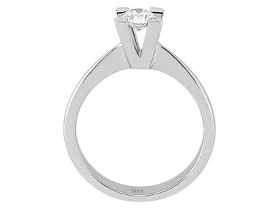 Klassischer Weißgold-Ring mit 0,35 Karat Labor-Diamant