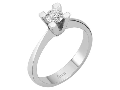 Klassischer Weißgold-Ring mit 0,35 Karat Labor-Diamant