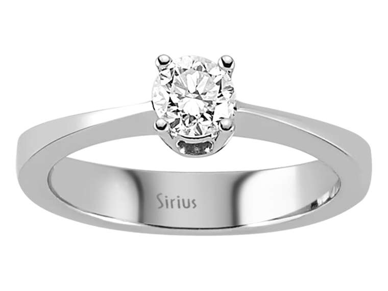Bague solitaire simple en Or Blanc avec un Diamant de laboratoire de 0,39 carat – 14 K – Bijoux haut de gamme de Rosy Lab Diamonds