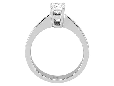 Schlichter Weißgoldring mit einem runden Solitärdiamanten – 0,39 Karat