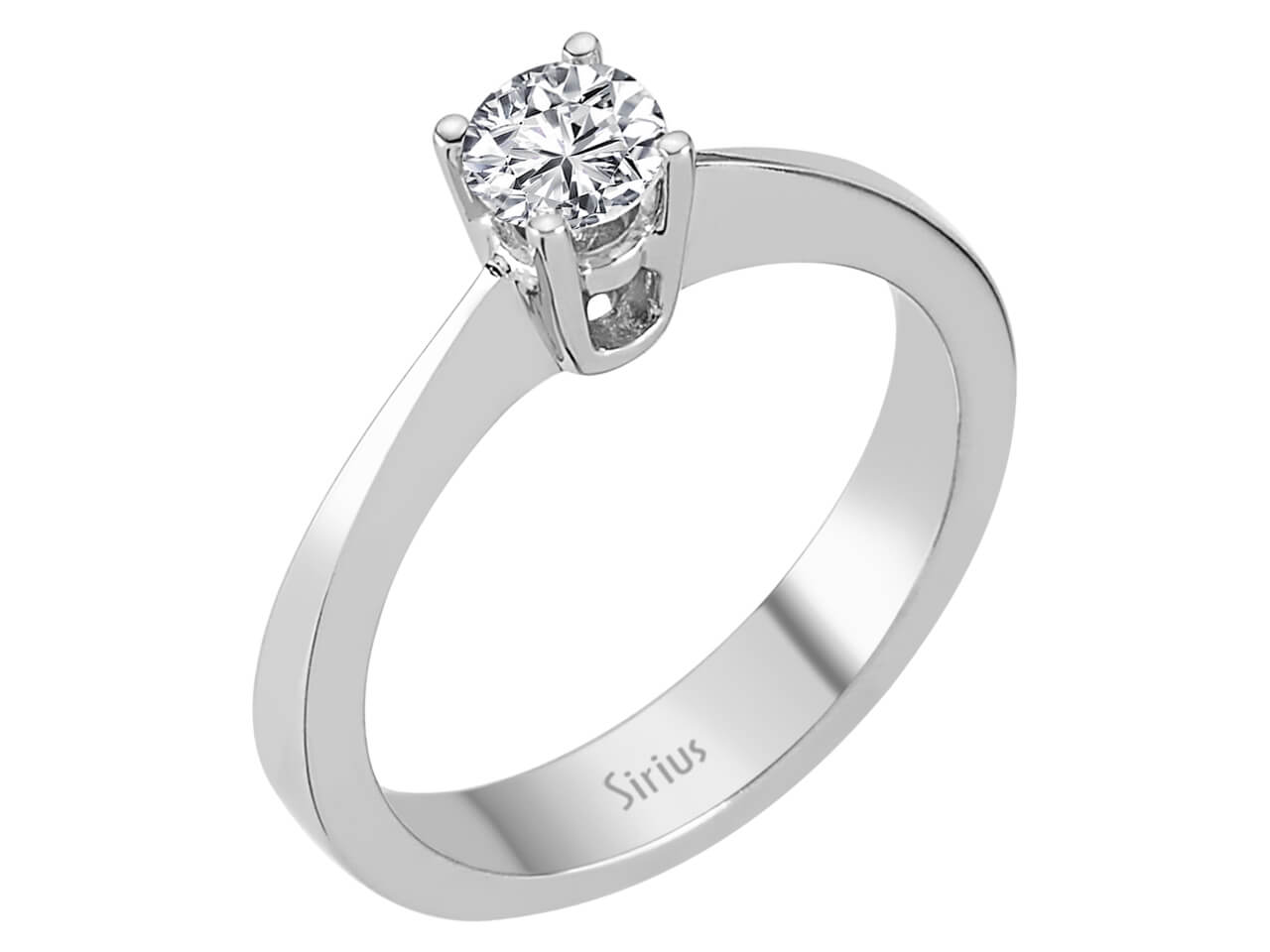 Bague solitaire simple en Or Blanc avec un Diamant de laboratoire de 0,39 carat – 14 K – Bijoux haut de gamme de Rosy Lab Diamonds