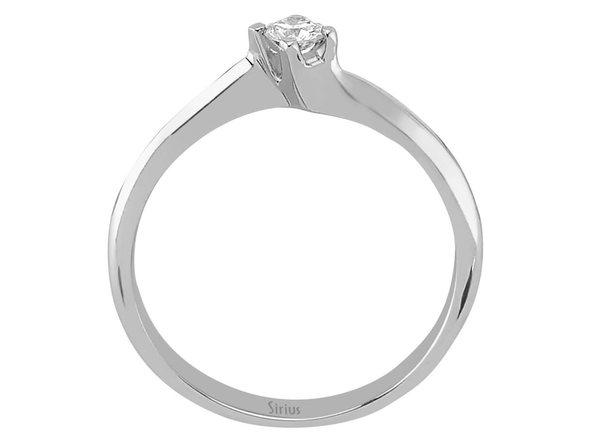 Bague solitaire simple en Or Blanc avec diamant créé en laboratoire – 8 carats, 0,13 carat – Bijoux haut de gamme de Rosy Lab Diamonds