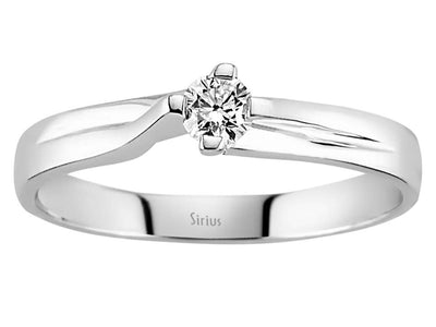 Dezenter Weißgold-Solitär-Ring mit rund geschliffenem Diamanten