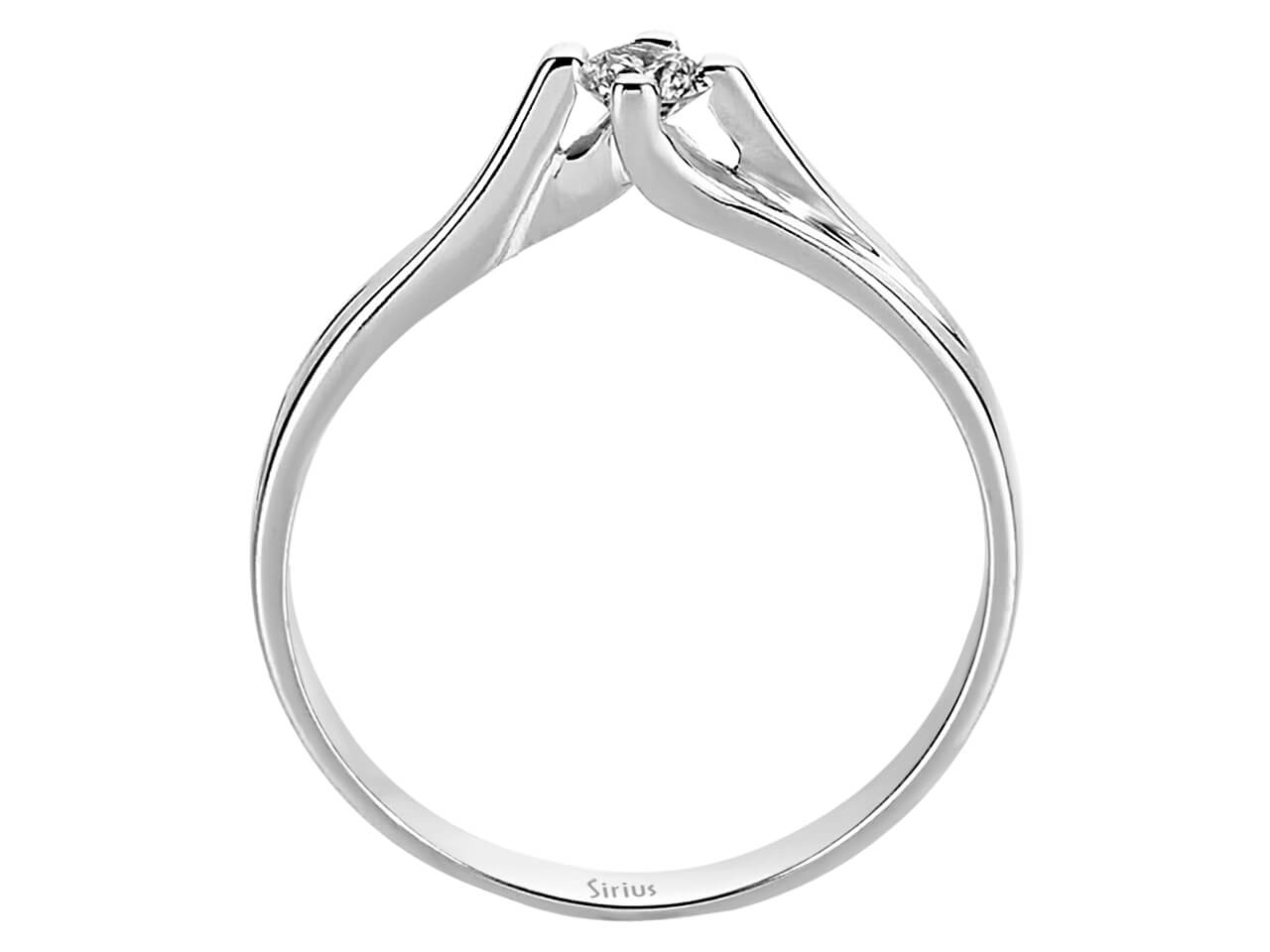 Dezenter Weißgold-Solitär-Ring mit rund geschliffenem Diamanten
