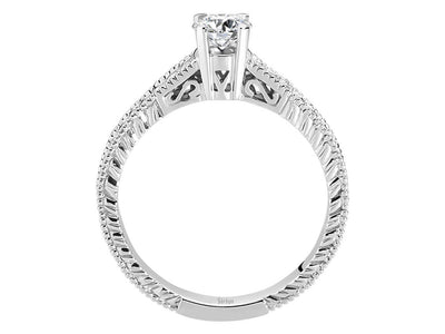 Zeitloser Weißgold-Diamantring mit rund geschliffenem Solitär