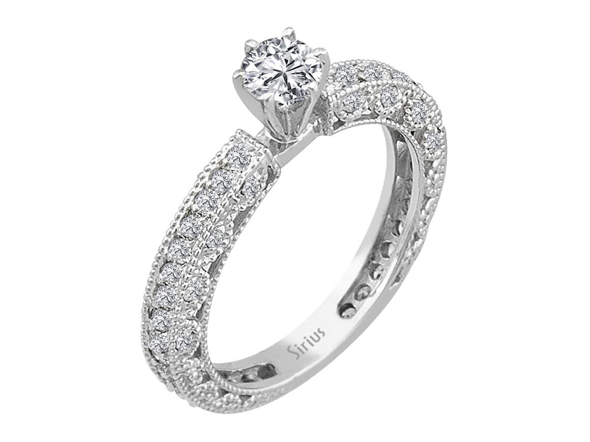 Bague de fiançailles brillante en Or Blanc avec diamants cultivés en laboratoire – 14 K, 0,99 carat – Bijoux haut de gamme de Rosy Lab Diamonds