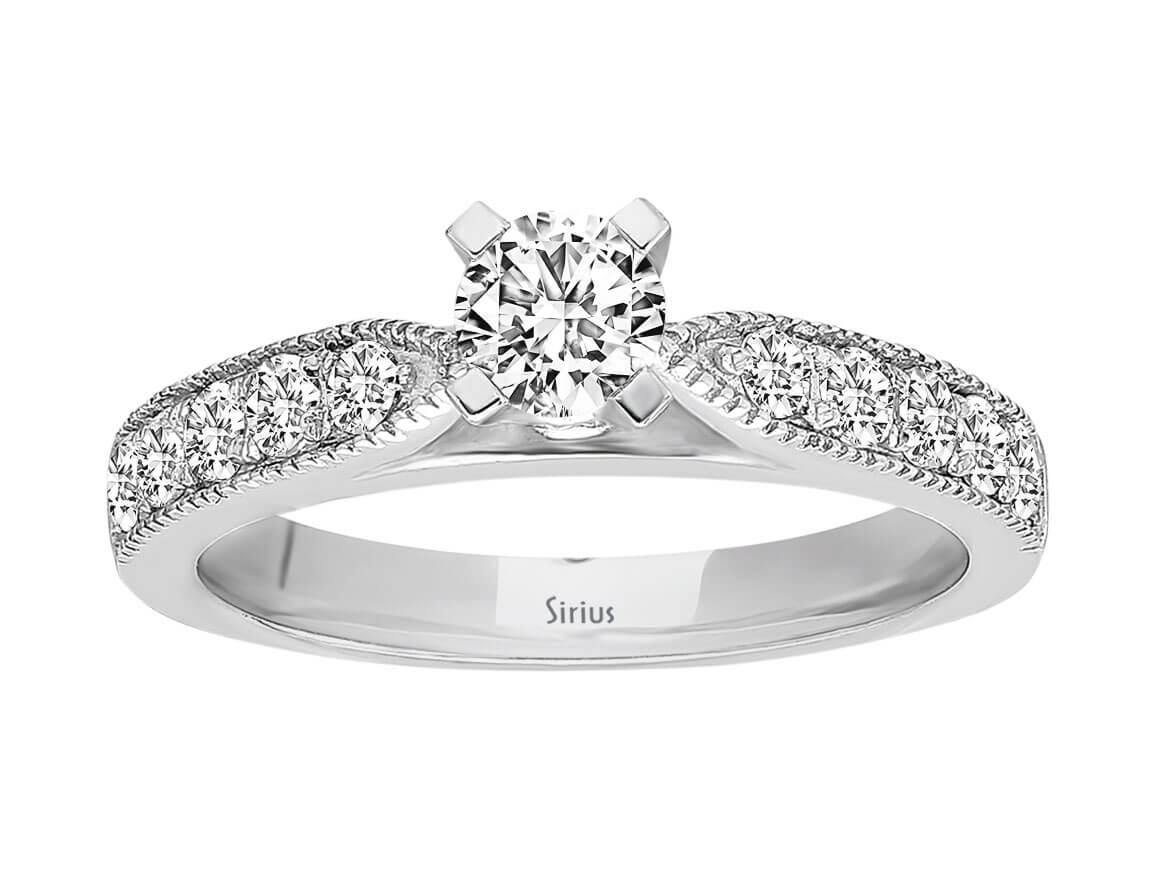 Radiant White Gold engagement ring with lab-grown diamonds – 14K, 0.79 carats – high-quality Jewelry by Rosy Lab Diamonds