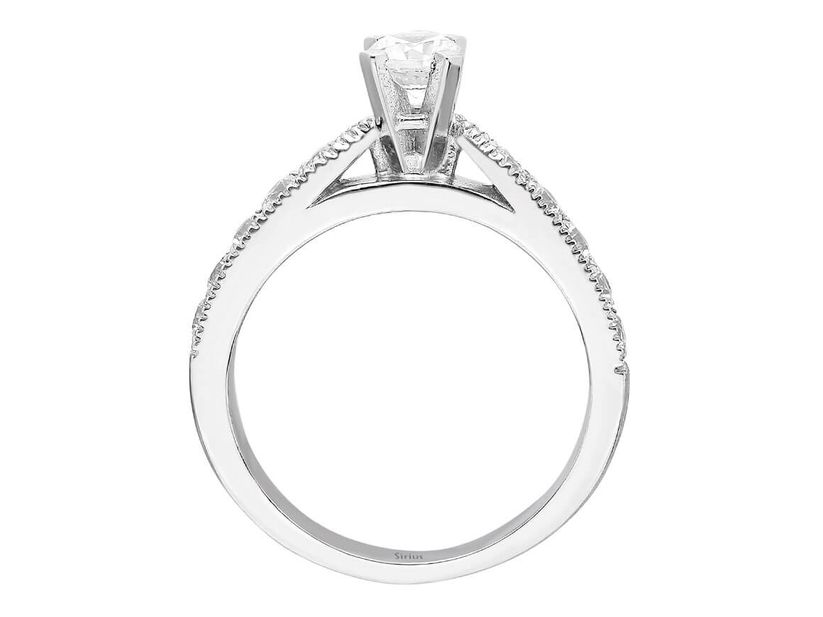 Strahlender Weißgold-Verlobungsring mit rund geschliffenen Diamanten