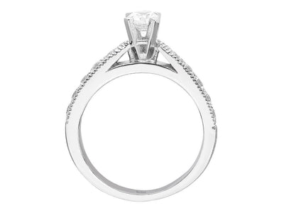Strahlender Weißgold-Verlobungsring mit rund geschliffenen Diamanten