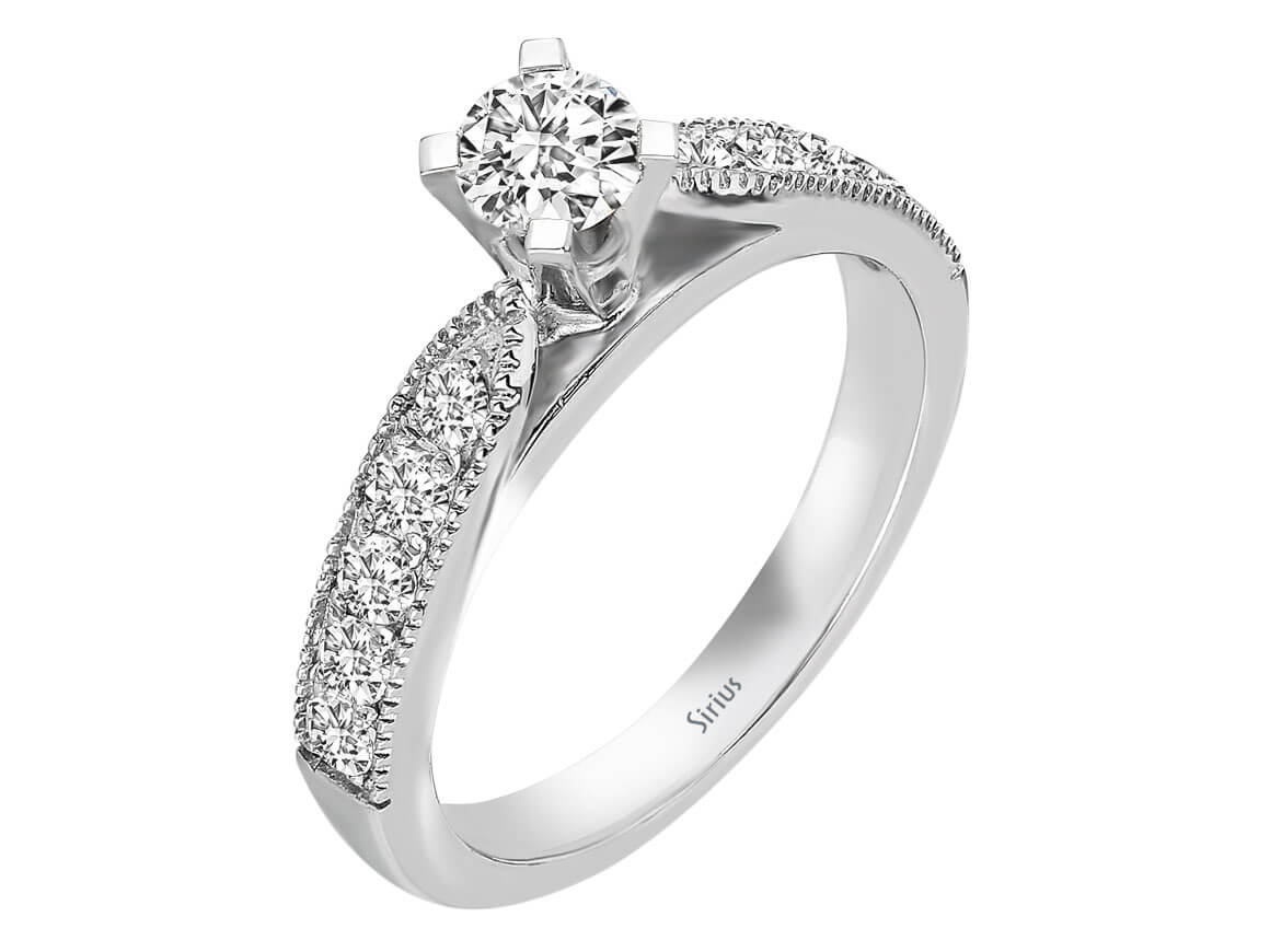 Radiant White Gold engagement ring with lab-grown diamonds – 14K, 0.79 carats – high-quality Jewelry by Rosy Lab Diamonds