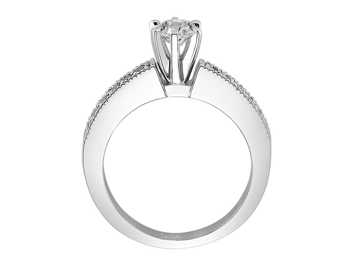 Bague de fiançailles classique en Or Blanc avec diamants de laboratoire - 14 K, 0,47 carat - Bijoux haut de gamme de Rosy Lab Diamonds