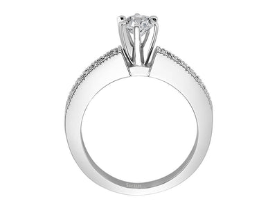 Klassischer Weißgold-Verlobungsring mit laborgezüchteten Diamanten