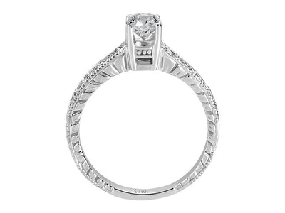 Klassischer Solitär-Ring mit 11 laborgezüchteten Runddiamanten in 14 Karat Weißgold