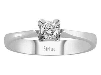 Schlichter Solitär-Ring mit einem 0,22 Karat laborgezüchteten Runddiamanten in 18 Karat Weißgold