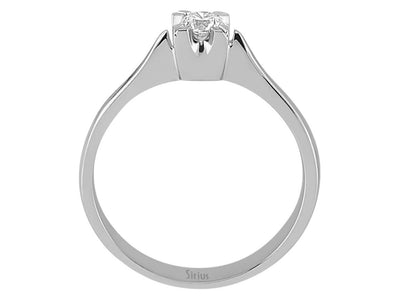 Schlichter Solitär-Ring mit einem 0,22 Karat laborgezüchteten Runddiamanten in 18 Karat Weißgold