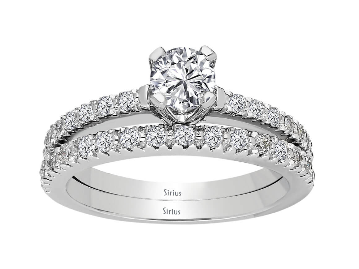 14 Ayar Beyaz Altın içinde 31 laboratuvarda yetiştirilmiş elmas bulunan modern tektaş yüzük - Rosy Lab Diamonds’tan yüksek kaliteli Mücevher