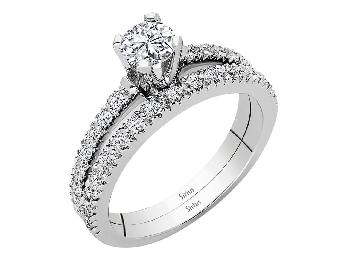 14 Ayar Beyaz Altın içinde 31 laboratuvarda yetiştirilmiş elmas bulunan modern tektaş yüzük - Rosy Lab Diamonds’tan yüksek kaliteli Mücevher