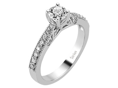 Weißgold-Ring mit 23 laborgezüchteten Diamanten im Rundschliff, 14K