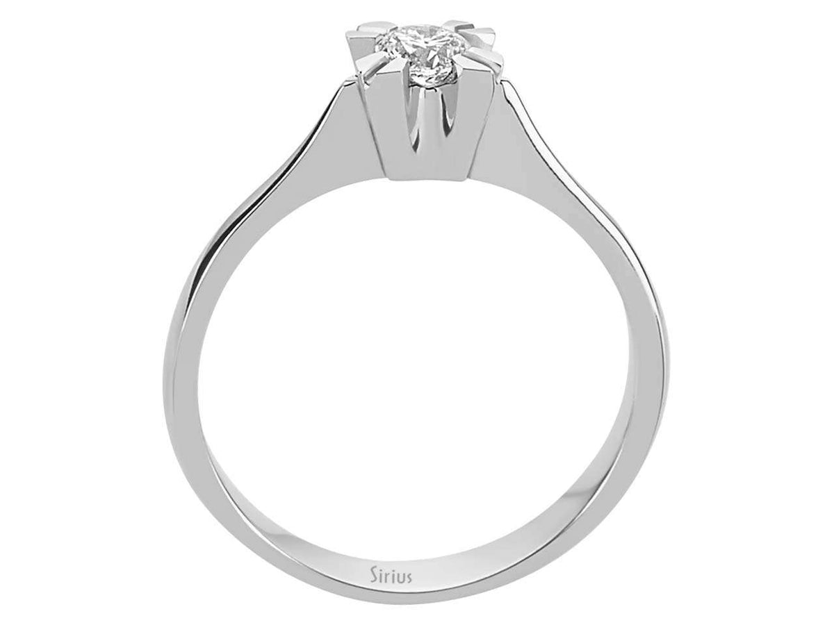 Bague solitaire en Or Blanc avec Diamant de laboratoire de 0,24 ct | Sertissage à six griffes en or 14 carats – Bijoux haut de gamme de Rosy Lab Diamonds