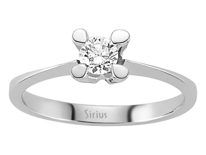 White Gold Solitaire Ring with 0.21-Carat Diamond - 14-Karat Gold - High-Quality Jewelry by Rosy Lab Diamonds