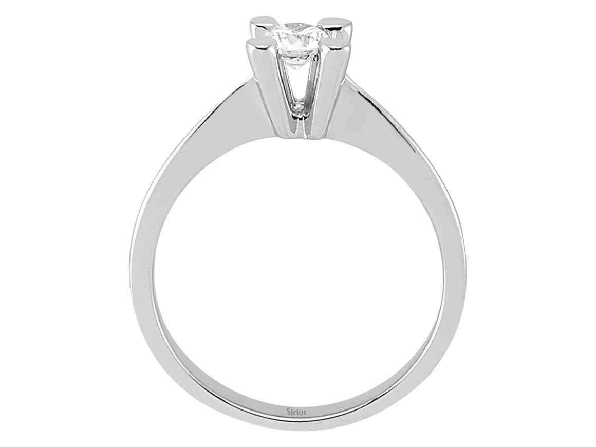 White Gold Solitaire Ring with 0.21-Carat Diamond - 14-Karat Gold - High-Quality Jewelry by Rosy Lab Diamonds