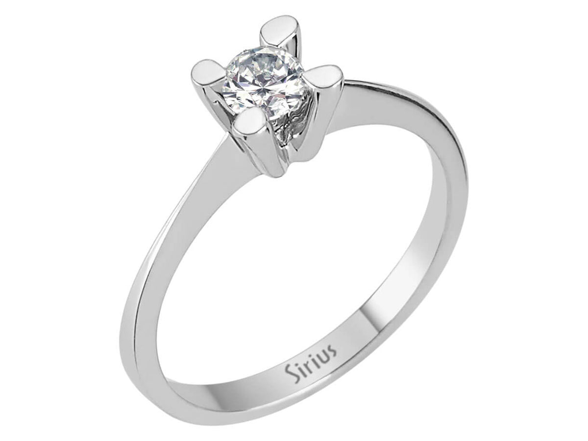 White Gold Solitaire Ring with 0.21-Carat Diamond - 14-Karat Gold - High-Quality Jewelry by Rosy Lab Diamonds