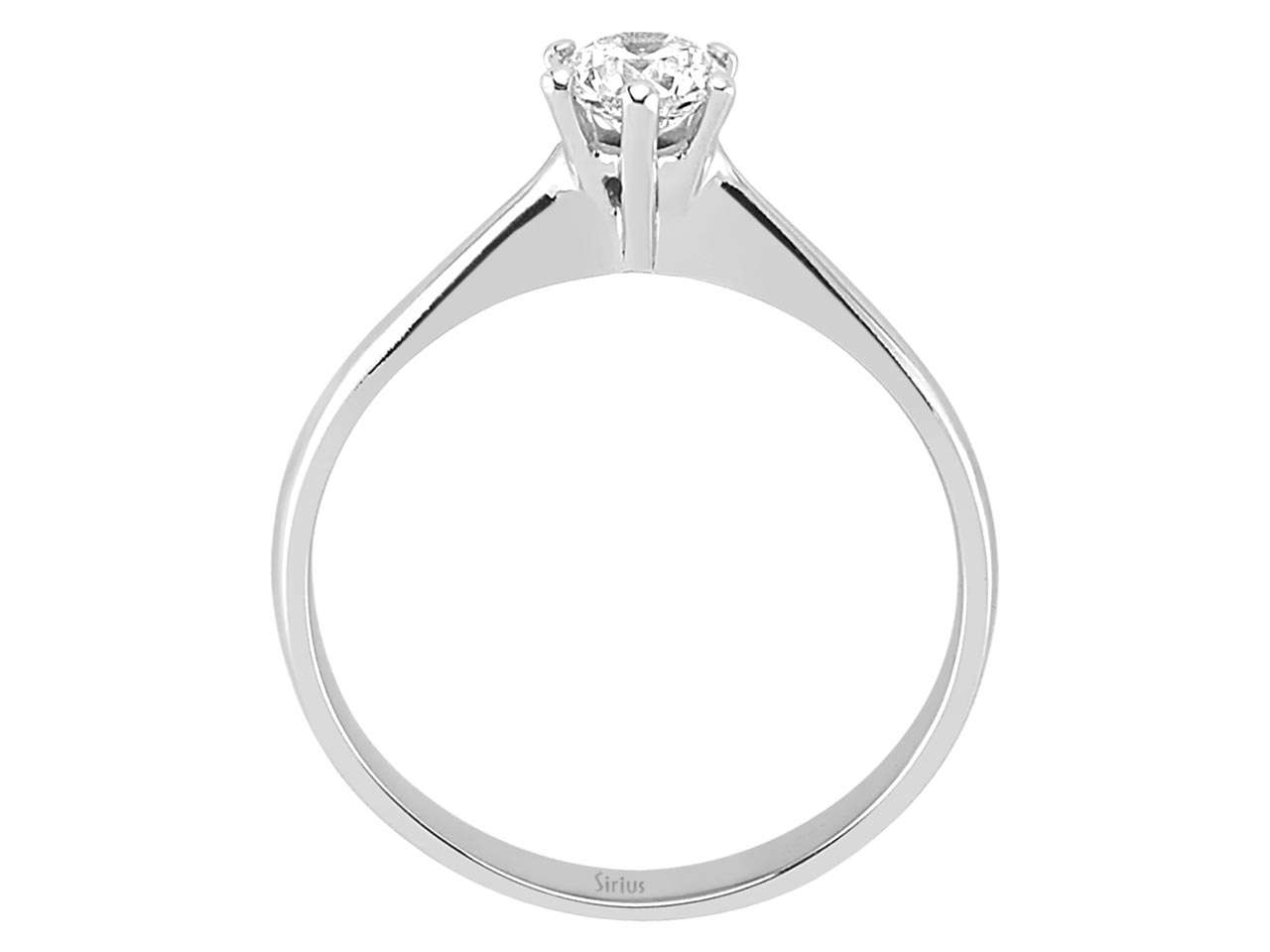 Weißgoldring mit 1 rund geschliffenen laborgezüchteten Diamanten 0,34 Karat, 14 Karat Gold