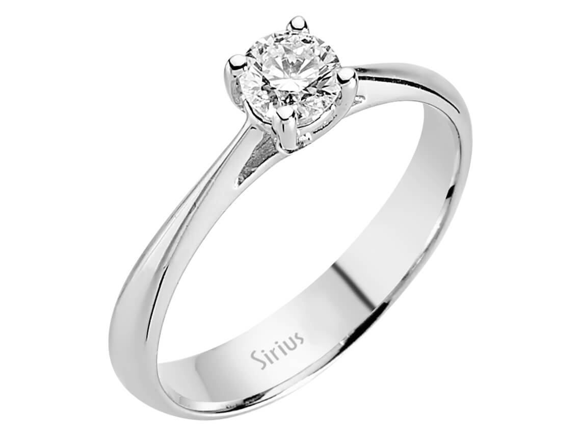 Weißgoldring mit 1 Diamant 0,32 ct in 14K Gold - Zeitloser Verlobungsring - hochwertiger Schmuck von Rosy Lab Diamonds