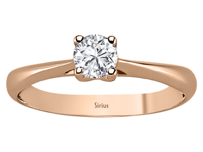 Rose gold ring with round diamond
