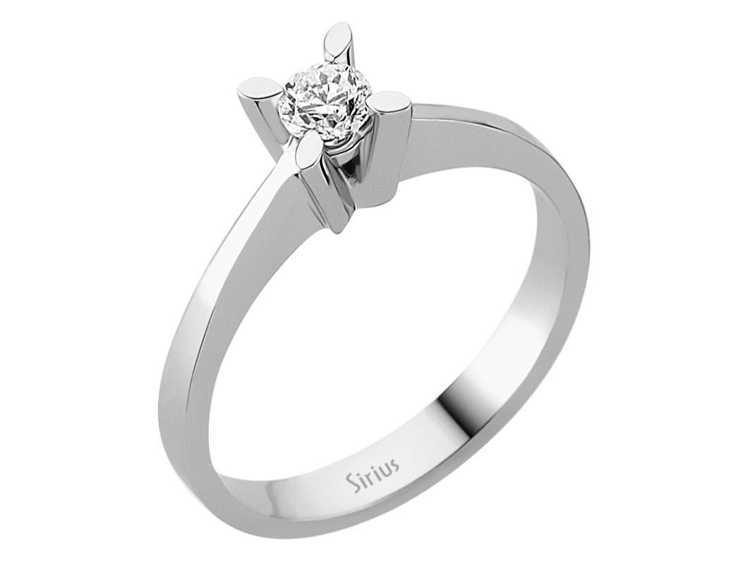 Solitaire Ring with 0.25 ct Diamond | 14K White Gold - high-quality Jewelry by Rosy Lab Diamonds