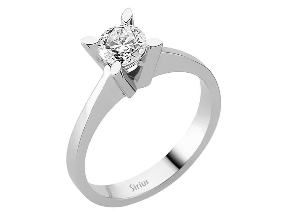 Solitaire Ring with a 0.65 ct Diamond | 14K White Gold - high-quality Jewelry from Rosy Lab Diamonds