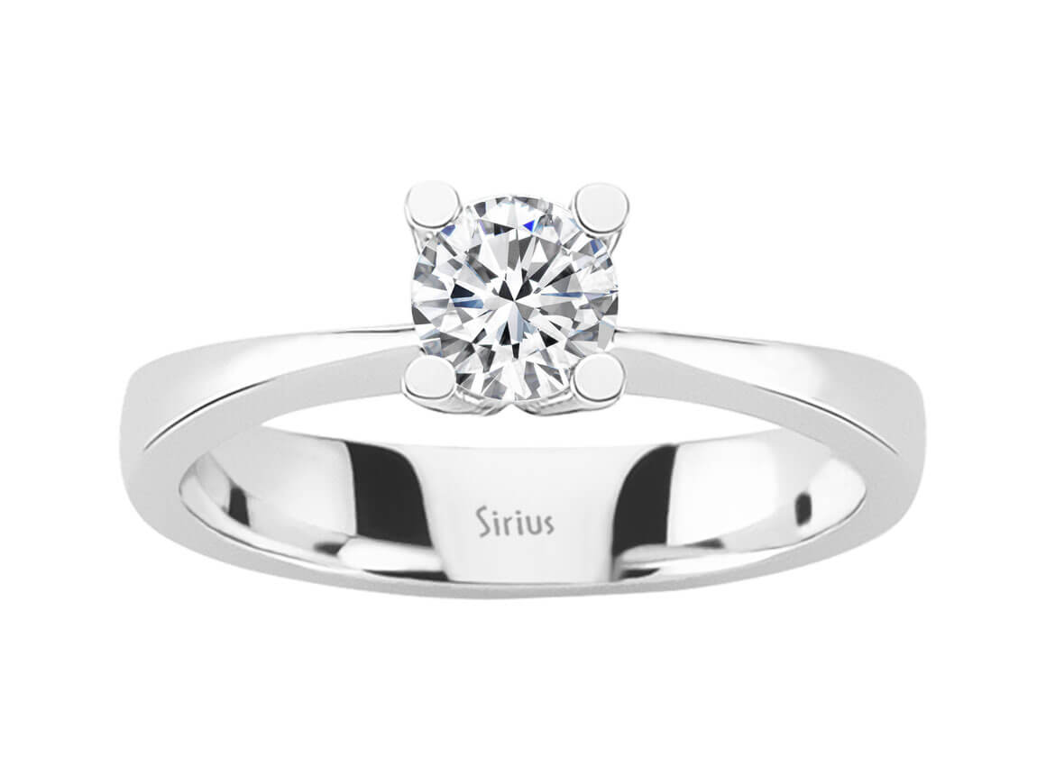 Solitärring mit 0,38 ct rundem Diamanten | 14K Weißgold - hochwertiger Schmuck von Rosy Lab Diamonds