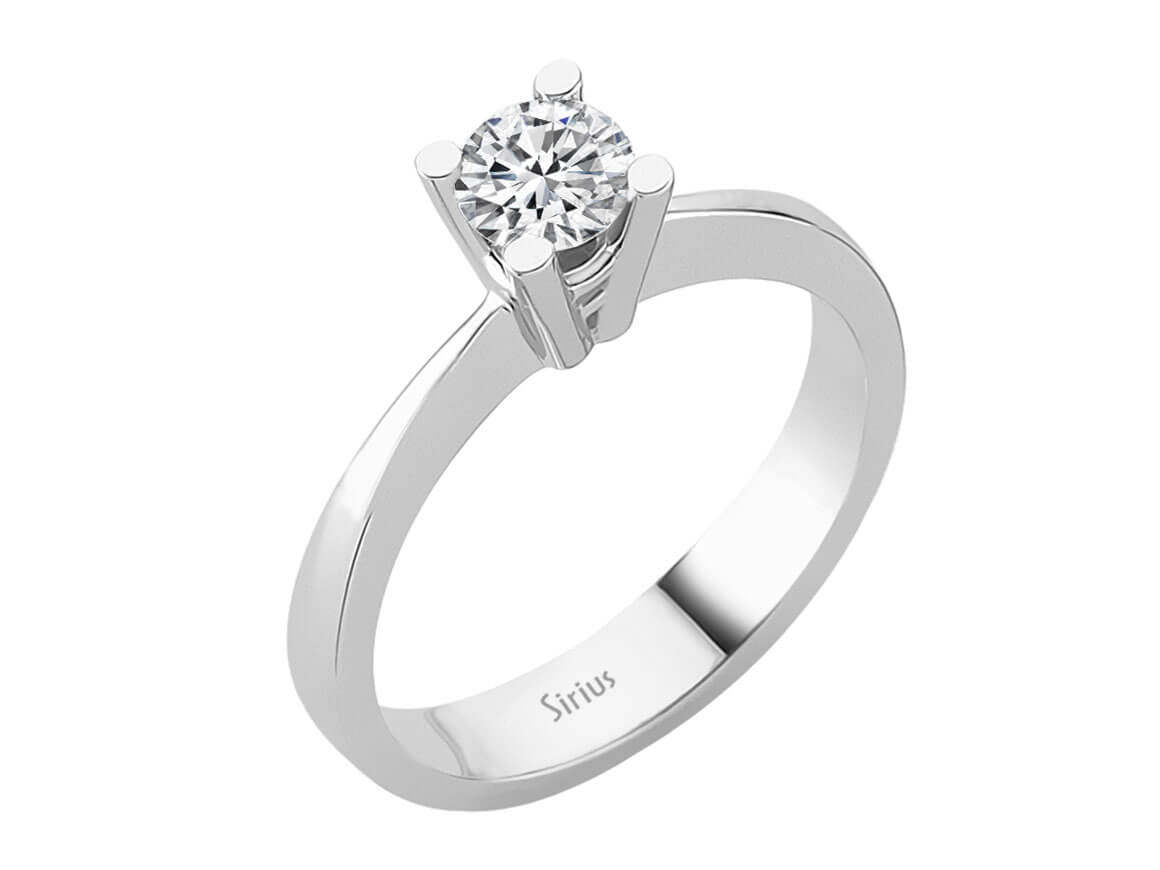 Solitärring mit 0,38 ct rundem Diamanten | 14K Weißgold - hochwertiger Schmuck von Rosy Lab Diamonds