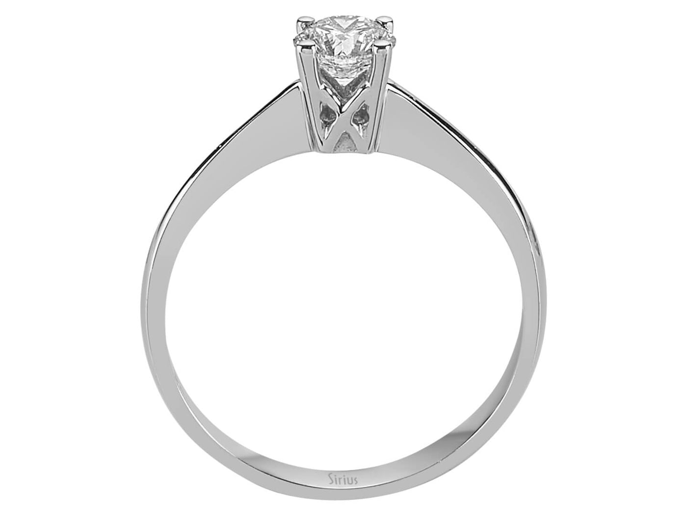 Klassischer Solitärring mit 0,36 Karat rundem Labor-Diamanten in 14 Karat Weißgold