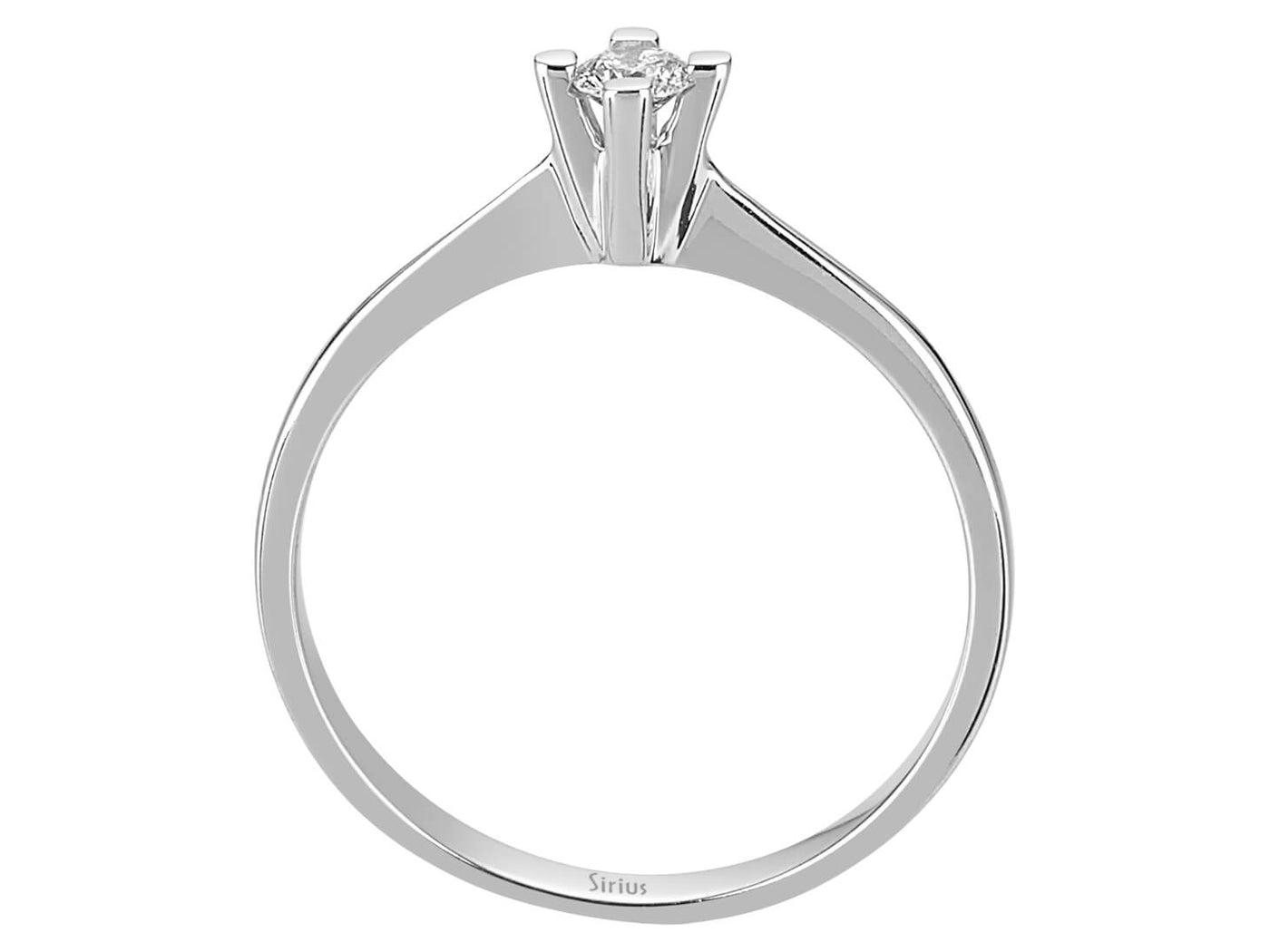 Zarter Solitärring mit 0,12 Karat rundem Labor-Diamanten in 14 Karat Weißgold