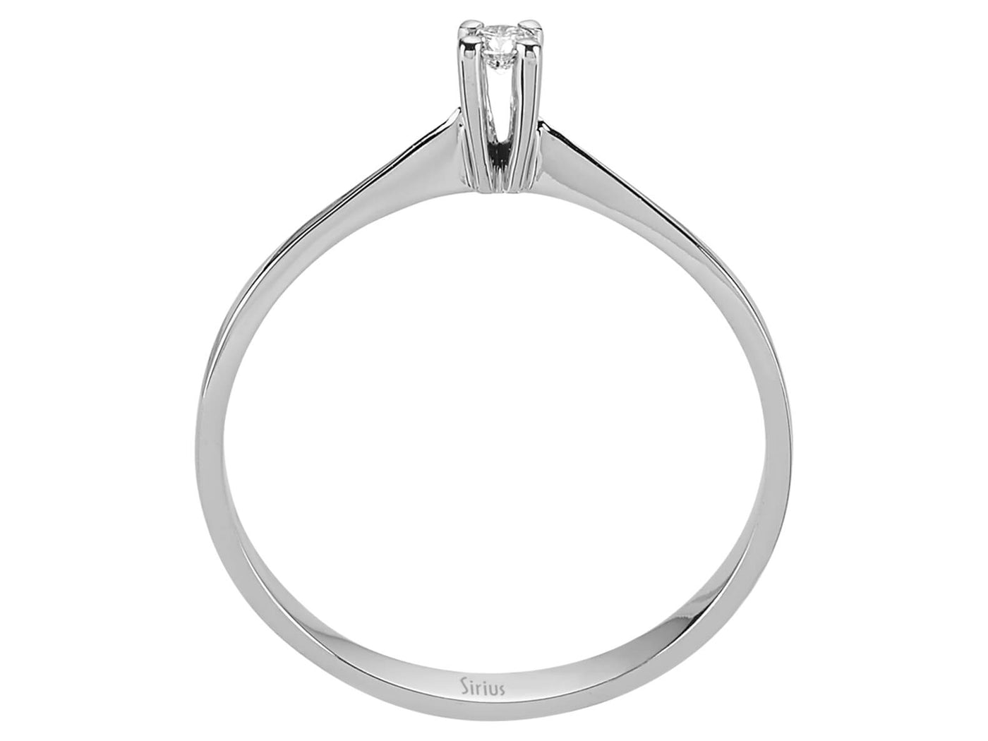 Feiner Solitärring mit 0,05 Karat rundem Labor-Diamanten in 8 Karat Weißgold