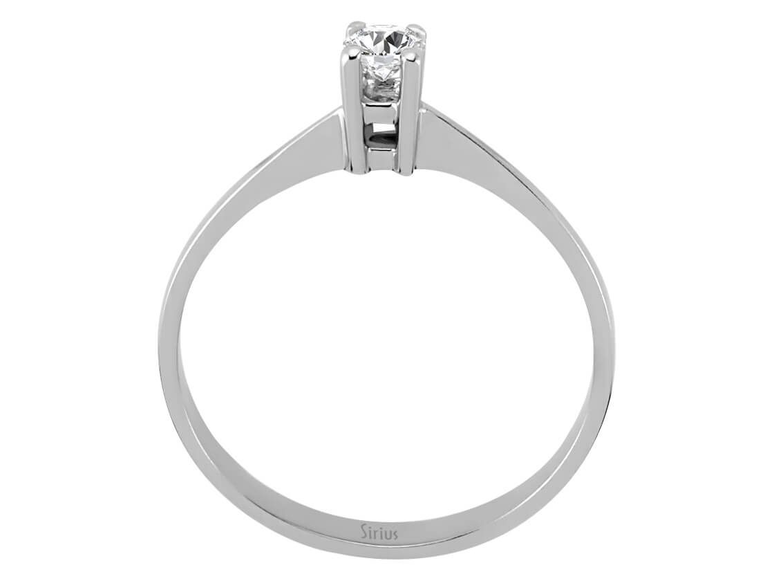 Feiner Solitärring mit 0,18 Karat rundem Labor-Diamanten in 14 Karat Weißgold